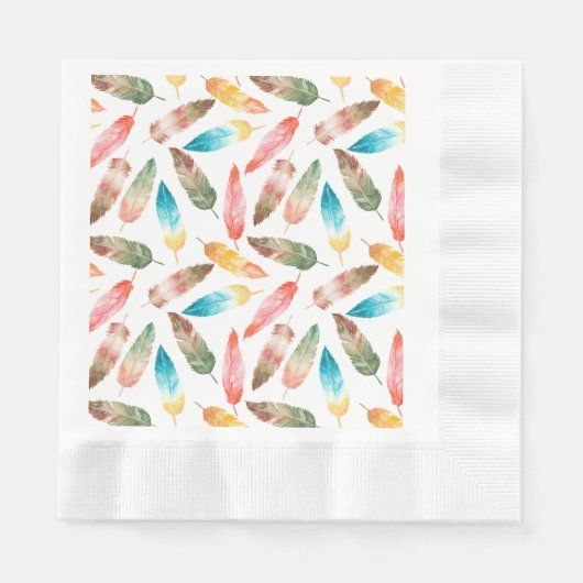 Farbfedern Serviette (Vorderseite)