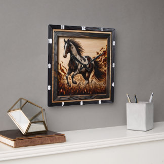 Farbfeld: Benutzerdefiniertes Sonnenbeleuchtetes T Quadratische Wanduhr