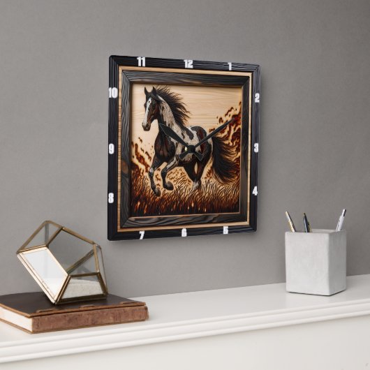 Farbfeld: Benutzerdefiniertes Sonnenbeleuchtetes T Quadratische Wanduhr (Büro)