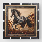 Farbfeld: Benutzerdefiniertes Sonnenbeleuchtetes T Quadratische Wanduhr (Vorderseite)