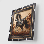 Farbfeld: Benutzerdefiniertes Sonnenbeleuchtetes T Quadratische Wanduhr (Winkel)