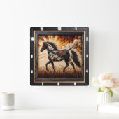 Farbfeld: Benutzerdefiniertes Sonnenlicht-Trot-Des Quadratische Wanduhr (Zuhause)