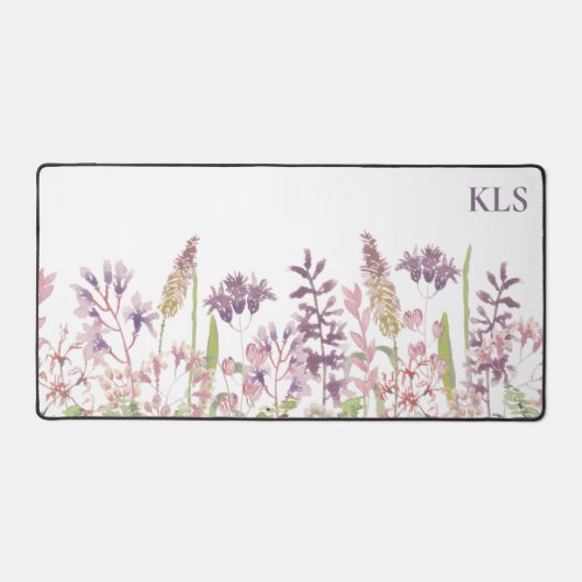 Farbfeld der Wildblumen Monogramm Schreibtischunterlage (Vorderseite)