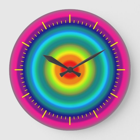 Farbfeld Regenbogen Große Wanduhr (Vorderseite)