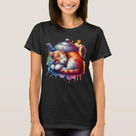 Farbfernseher Katze Teapot T-Shirt