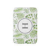 Farbfernseher und Eukalyptus-Muster Monogram Badematte (Vorderseite Vertikal)