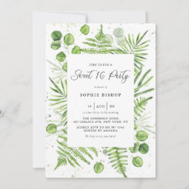 Farbfernseher und Eukalyptus-Rahmen Sweet 16 Party Einladung