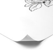 Farbfertige Rose in einem Vase-Poster Poster (Ecke)