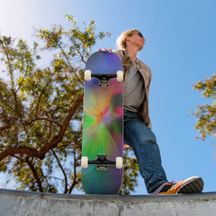 Farbfeuerwerke - coole Fraktal-Kunst Skateboard