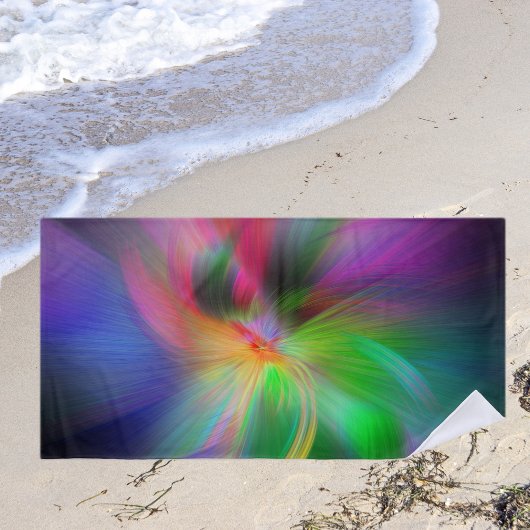 Farbfeuerwerke - cooles Fraktal Strandtuch