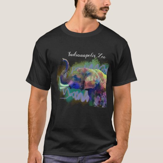 Farbfilm-Indianapolis-Zoo Elephant~ glückliche T-Shirt (Vorderseite)