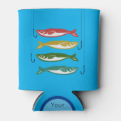 Farbfisch mit Fischbügeln Dosenkühler (Vorderseite)