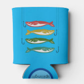 Farbfisch mit Fischbügeln Dosenkühler (Rückseite)