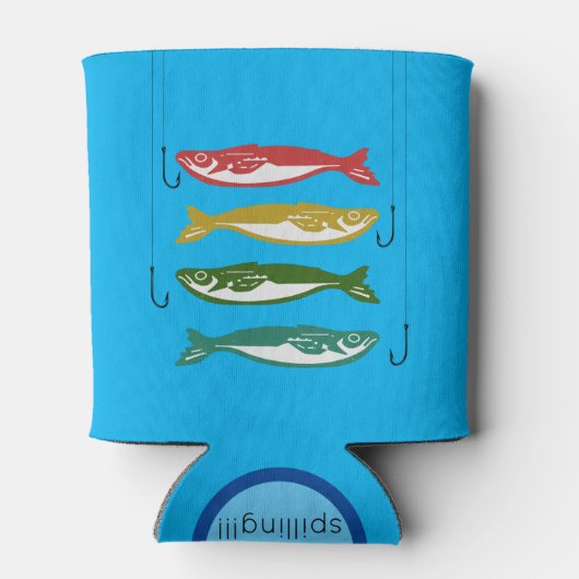 Farbfisch mit Fischbügeln Dosenkühler (Rückseite)