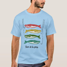 Farbfisch mit Fischbügeln (Französisch) T-Shirt