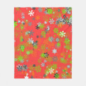 FARBFLAKEN AUF ROT FLEECEDECKE (Vorderseite)