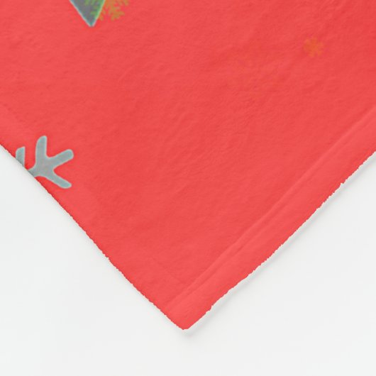 FARBFLAKEN AUF ROT FLEECEDECKE (Ecke)