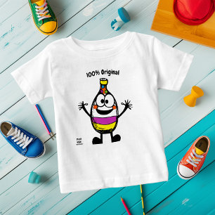 Farbflasche Cartoon – Lustig und Anpassbar Baby T-shirt