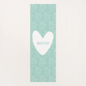 Farbfleckdruck mit personalisiertem Herz Yogamatte (Rückseite)