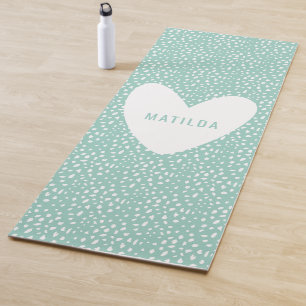 Farbfleckdruck mit personalisiertem Herz Yogamatte