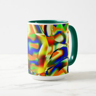 Farbflecken auf gestrichenen, grünlich-beigen Stre Tasse