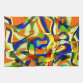 Farbflecken auf gewölbten beigen Streifen Geschirrtuch (Horizontal)