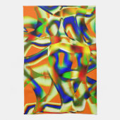 Farbflecken auf gewölbten beigen Streifen Geschirrtuch (Vertikal)