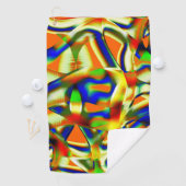 Farbflecken auf gewölbten beigen Streifen Golfhandtuch (Insitu)