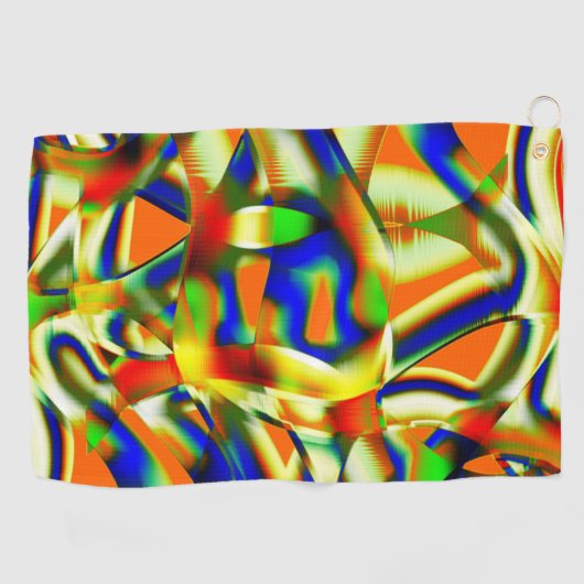 Farbflecken auf gewölbten beigen Streifen Golfhandtuch (Horizontal)