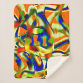 Farbflecken auf gewölbten beigen Streifen Sherpadecke (Vorderseite)