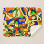 Farbflecken auf gewölbten beigen Streifen Sherpadecke (Vorderseite (Horizontal))