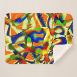 Farbflecken auf gewölbten beigen Streifen Sherpadecke