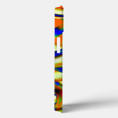 Farbflecken auf zwirnbeigen Streifen Case-Mate iPhone Hülle (Rückseite / Rechts)