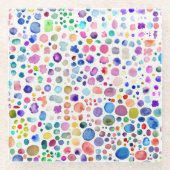 Farbflecken Glasuntersetzer (Vorderseite)