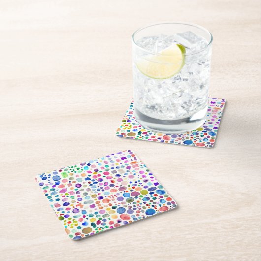 Farbflecken Rechteckiger Pappuntersetzer (Vor Ort)