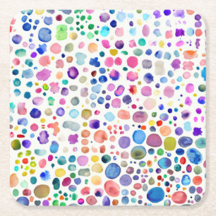 Farbflecken Rechteckiger Pappuntersetzer