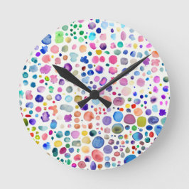 Farbflecken Runde Wanduhr