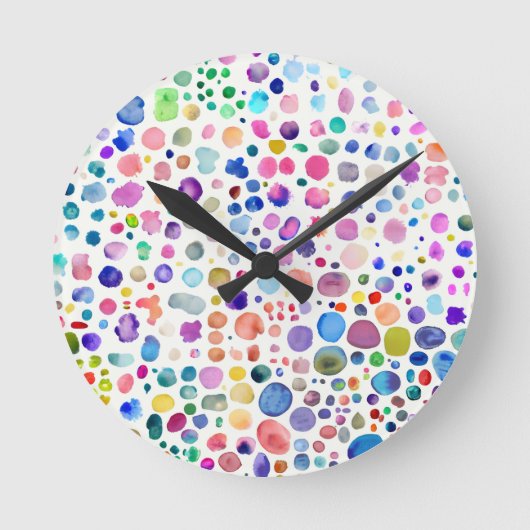 Farbflecken Runde Wanduhr (Vorderseite)
