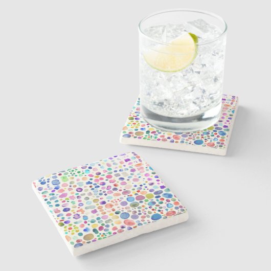 Farbflecken Steinuntersetzer (Seitenansicht)