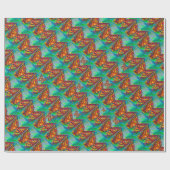 FARBFLIEGEN IN ROT, GOLD GELB, BLAU GESCHENKPAPIER (Flach)