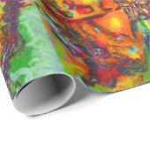 FARBFLIEGEN IN ROT, GOLDGELBE, GRÜN GESCHENKPAPIER (Rolleneckpunkt)