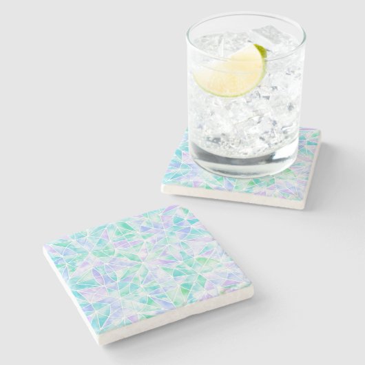 Farbflimmermuster Steinuntersetzer (Seitenansicht)