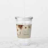 Farbflora-Monogramm für Herbstfarben Personalisier Acryltrinkbecher (Vorderseite)