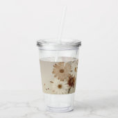 Farbflora-Monogramm für Herbstfarben Personalisier Acryltrinkbecher (Rückseite)