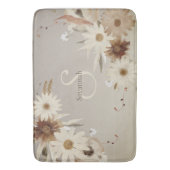 Farbflora-Monogramm für Herbstfarben Personalisier Badematte (Vorderseite Vertikal)