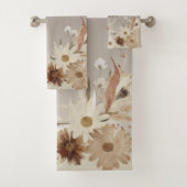 Farbflora-Monogramm für Herbstfarben Personalisier Badhandtuch Set (Insitu)