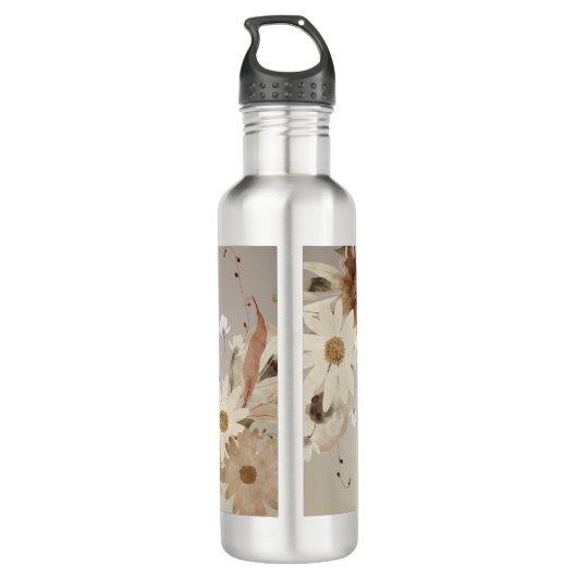 Farbflora-Monogramm für Herbstfarben Personalisier Edelstahlflasche (Rückseite)