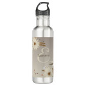 Farbflora-Monogramm für Herbstfarben Personalisier Edelstahlflasche (Vorderseite)