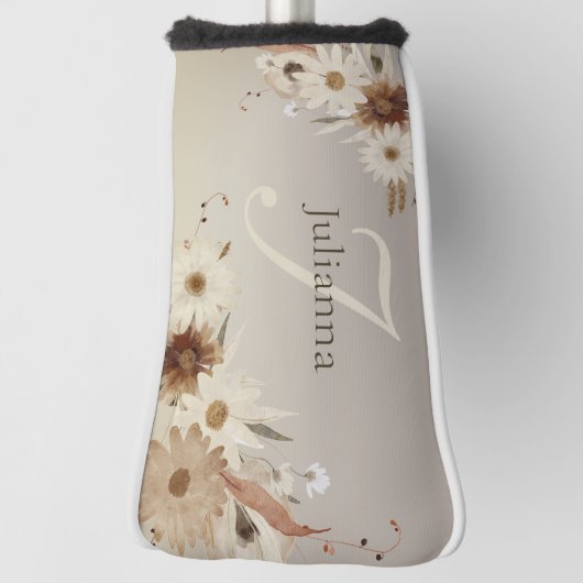 Farbflora-Monogramm für Herbstfarben Personalisier Golf Headcover (Rotieren 90)