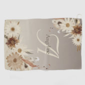 Farbflora-Monogramm für Herbstfarben Personalisier Golfhandtuch (Horizontal)